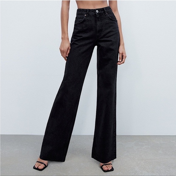 Zara Jeans Zara Wide Leg Full Length Jeans Poshmark